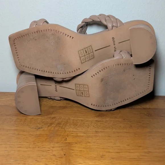 Dolce Vita Paily Braided Sandals Tan 3" Block Heel Summer Women's Size 6.5 - Picture 7 of 7